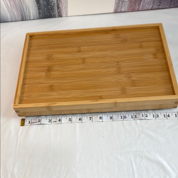 SERVING TRAY- with handles-  light wooden Festive Design - Picture 10 of 11